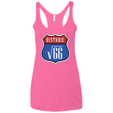 T-Shirts Vintage Pink / X-Small Route v66 Women's Triblend Racerback Tank