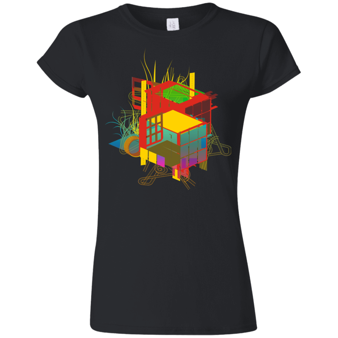 T-Shirts Black / S Rubik's Building Junior Slimmer-Fit T-Shirt