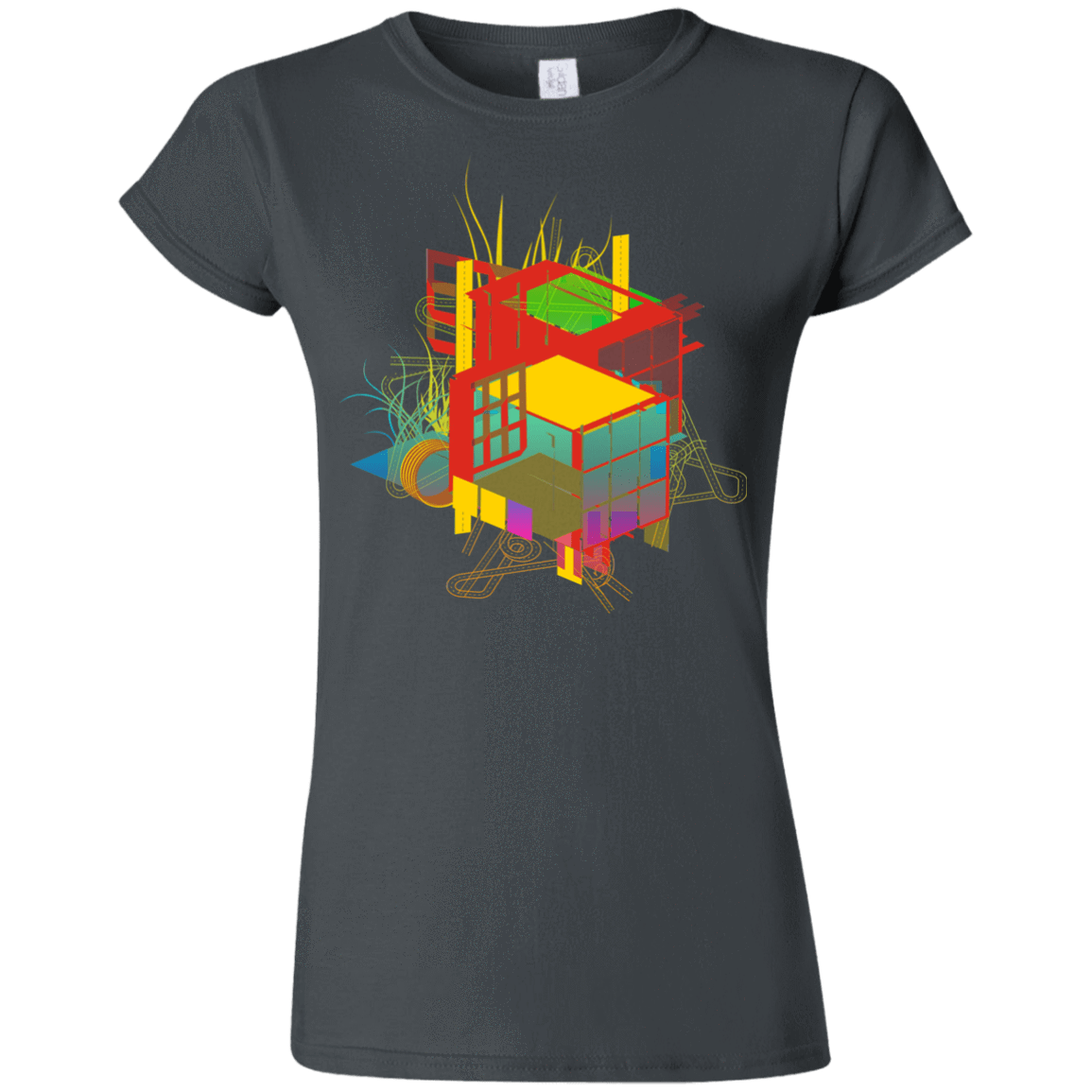 T-Shirts Charcoal / S Rubik's Building Junior Slimmer-Fit T-Shirt