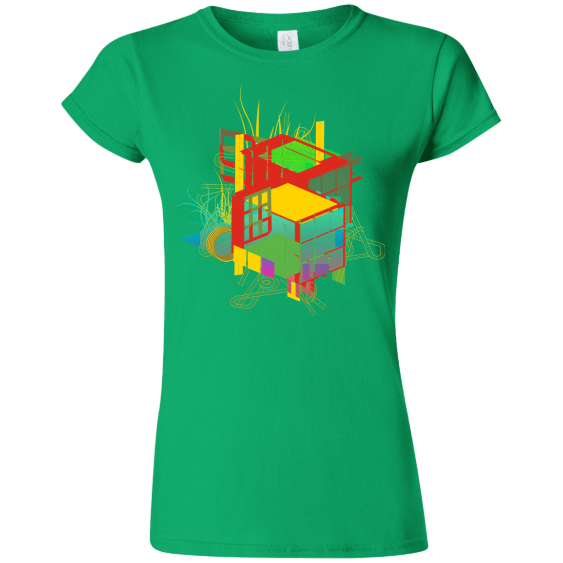 T-Shirts Irish Green / S Rubik's Building Junior Slimmer-Fit T-Shirt