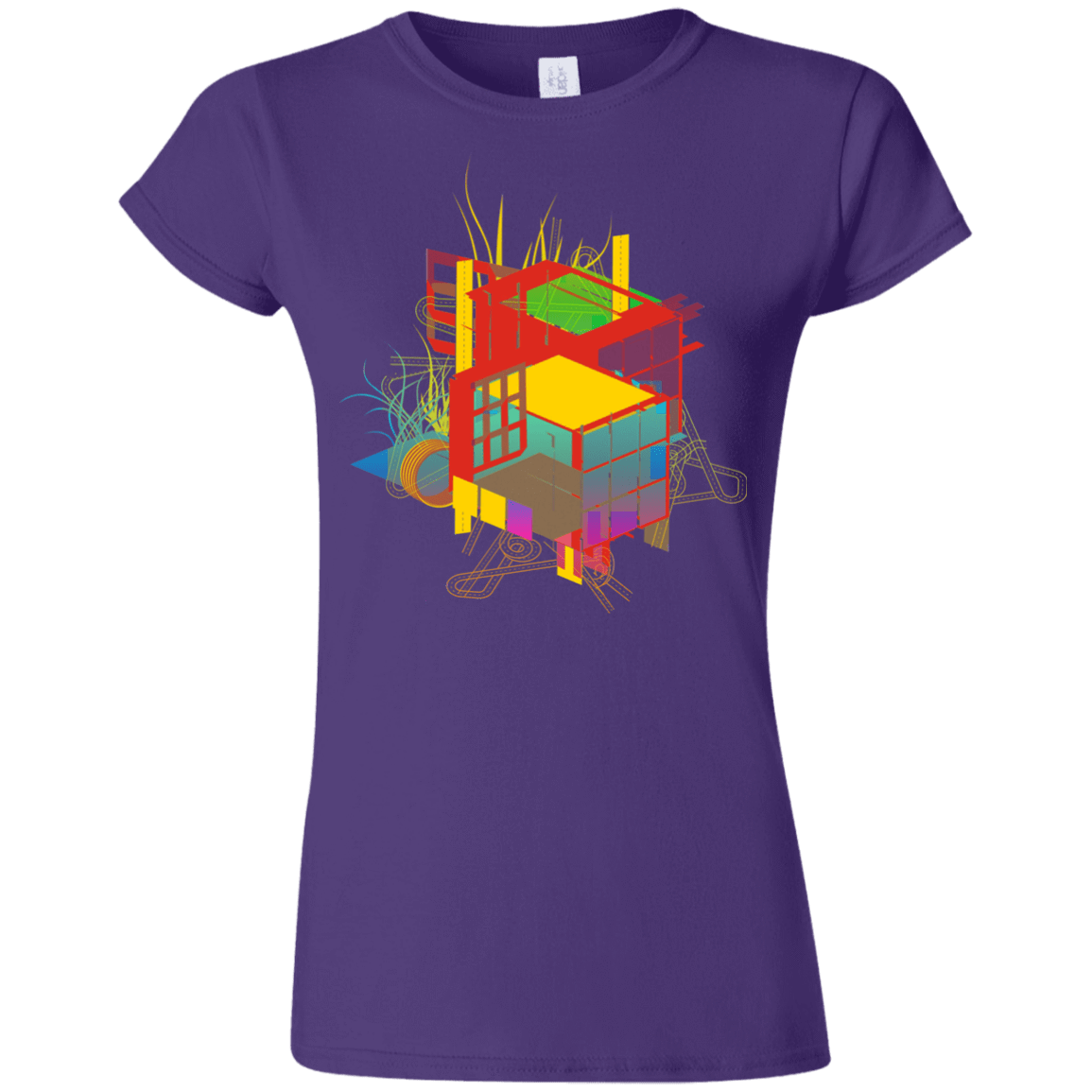 T-Shirts Purple / S Rubik's Building Junior Slimmer-Fit T-Shirt