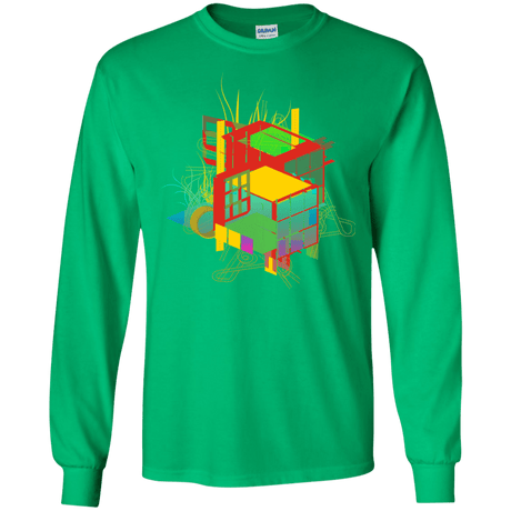 T-Shirts Irish Green / S Rubik's Building Men's Long Sleeve T-Shirt