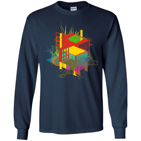 T-Shirts Navy / S Rubik's Building Men's Long Sleeve T-Shirt