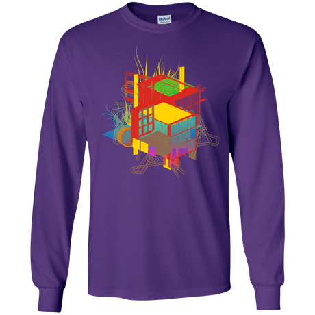 T-Shirts Purple / S Rubik's Building Men's Long Sleeve T-Shirt