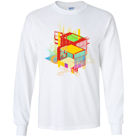 T-Shirts White / S Rubik's Building Men's Long Sleeve T-Shirt