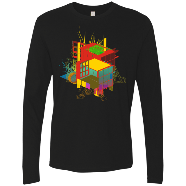 T-Shirts Black / S Rubik's Building Men's Premium Long Sleeve