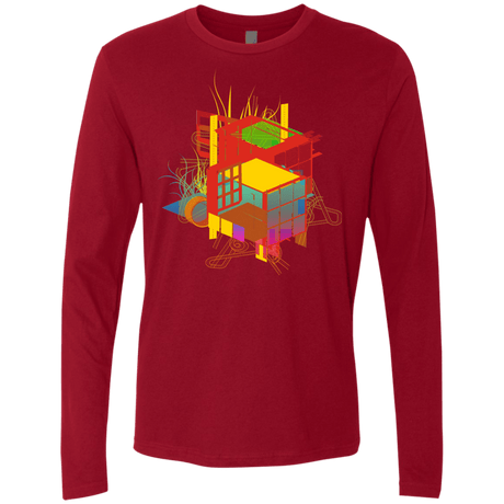 T-Shirts Cardinal / S Rubik's Building Men's Premium Long Sleeve