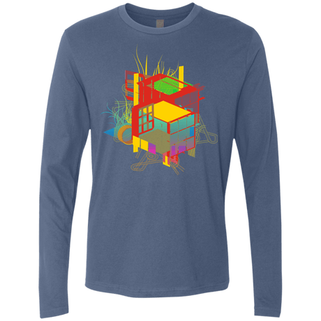 T-Shirts Indigo / S Rubik's Building Men's Premium Long Sleeve