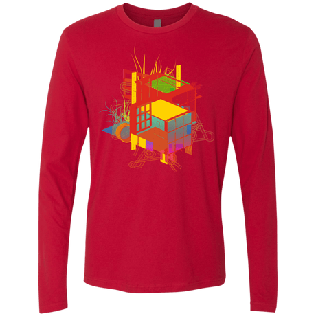 T-Shirts Red / S Rubik's Building Men's Premium Long Sleeve