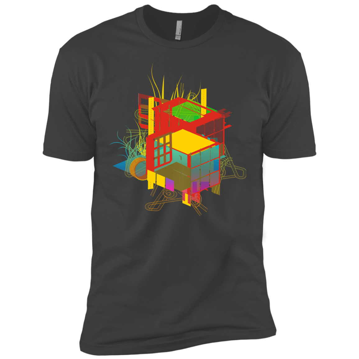 T-Shirts Heavy Metal / X-Small Rubik's Building Men's Premium T-Shirt