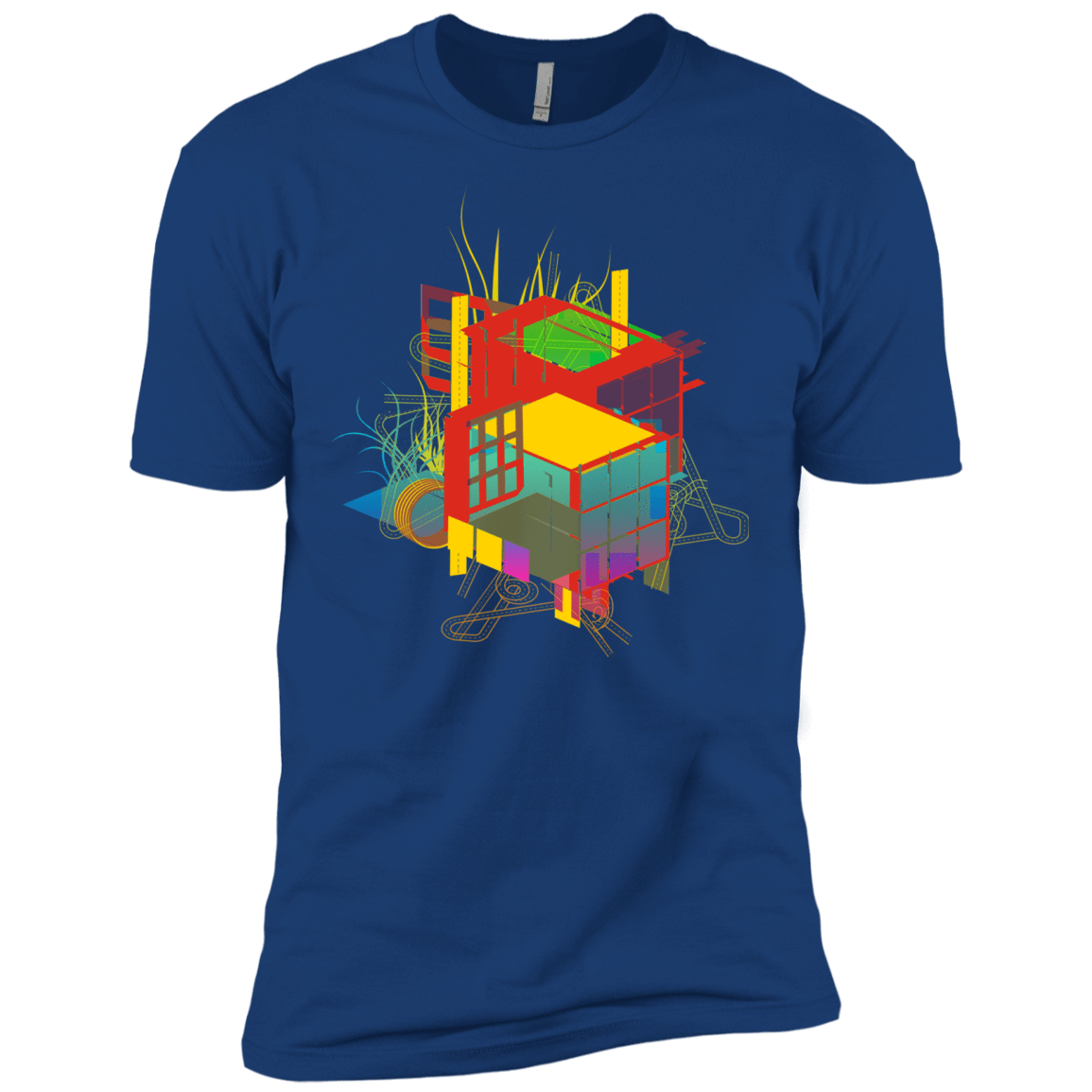 T-Shirts Royal / X-Small Rubik's Building Men's Premium T-Shirt