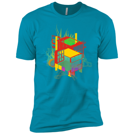 T-Shirts Turquoise / X-Small Rubik's Building Men's Premium T-Shirt