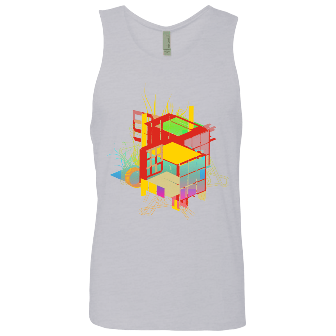 T-Shirts Heather Grey / S Rubik's Building Men's Premium Tank Top