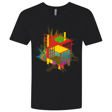 T-Shirts Black / X-Small Rubik's Building Men's Premium V-Neck