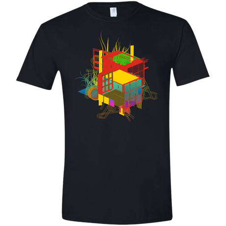 T-Shirts Black / X-Small Rubik's Building Men's Semi-Fitted Softstyle