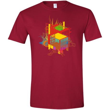 T-Shirts Cardinal Red / S Rubik's Building Men's Semi-Fitted Softstyle
