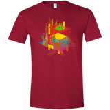 T-Shirts Cardinal Red / S Rubik's Building Men's Semi-Fitted Softstyle