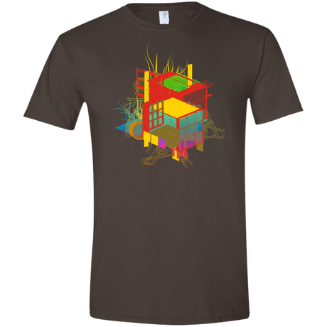 T-Shirts Dark Chocolate / S Rubik's Building Men's Semi-Fitted Softstyle