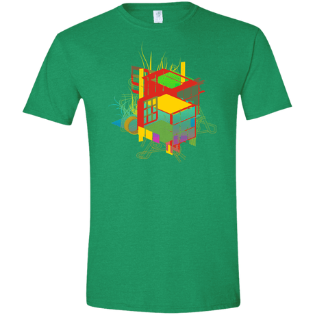 T-Shirts Heather Irish Green / S Rubik's Building Men's Semi-Fitted Softstyle