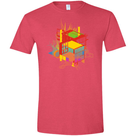 T-Shirts Heather Red / S Rubik's Building Men's Semi-Fitted Softstyle