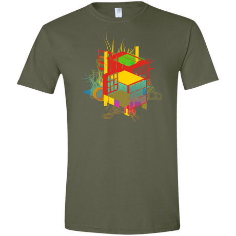 T-Shirts Military Green / S Rubik's Building Men's Semi-Fitted Softstyle