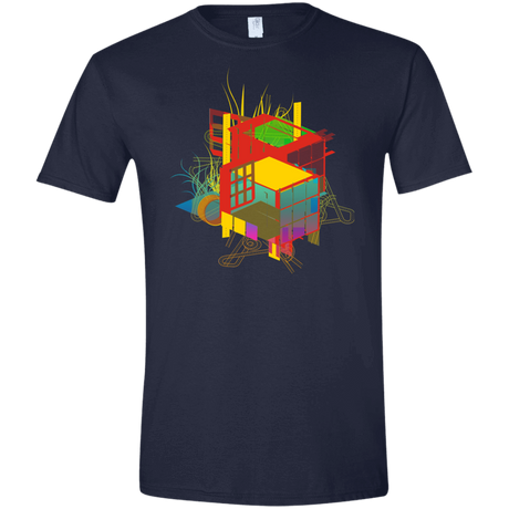 T-Shirts Navy / X-Small Rubik's Building Men's Semi-Fitted Softstyle