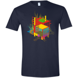 T-Shirts Navy / X-Small Rubik's Building Men's Semi-Fitted Softstyle
