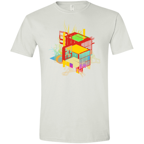 T-Shirts White / X-Small Rubik's Building Men's Semi-Fitted Softstyle