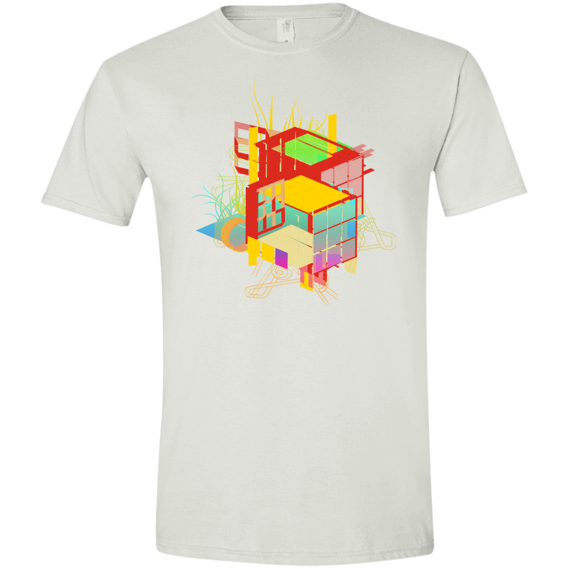 T-Shirts White / X-Small Rubik's Building Men's Semi-Fitted Softstyle