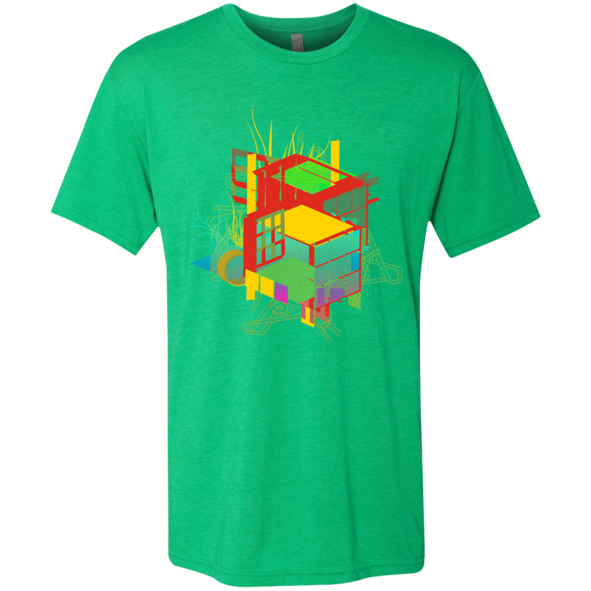 T-Shirts Envy / S Rubik's Building Men's Triblend T-Shirt