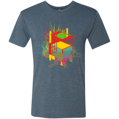 T-Shirts Indigo / S Rubik's Building Men's Triblend T-Shirt