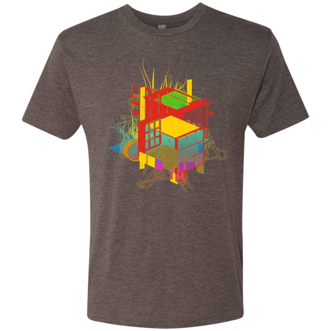 T-Shirts Macchiato / S Rubik's Building Men's Triblend T-Shirt