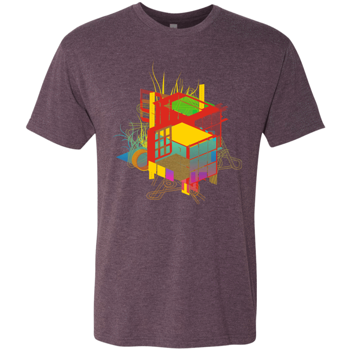 T-Shirts Vintage Purple / S Rubik's Building Men's Triblend T-Shirt