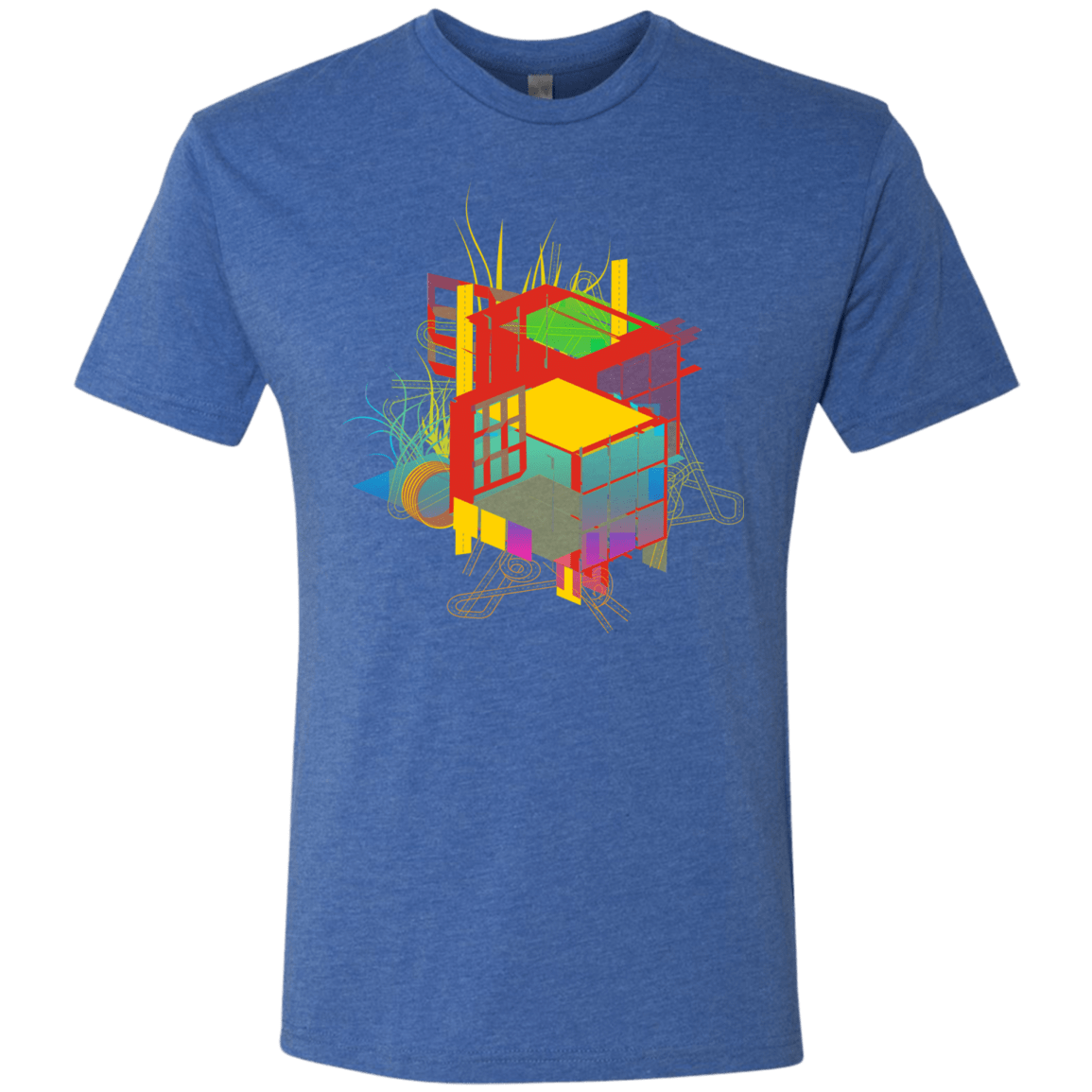 T-Shirts Vintage Royal / S Rubik's Building Men's Triblend T-Shirt