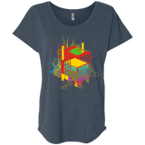 T-Shirts Indigo / X-Small Rubik's Building Triblend Dolman Sleeve