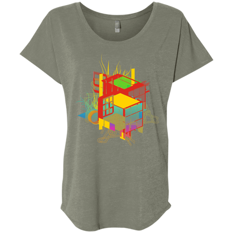 T-Shirts Venetian Grey / X-Small Rubik's Building Triblend Dolman Sleeve