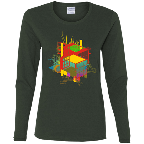 T-Shirts Forest / S Rubik's Building Women's Long Sleeve T-Shirt