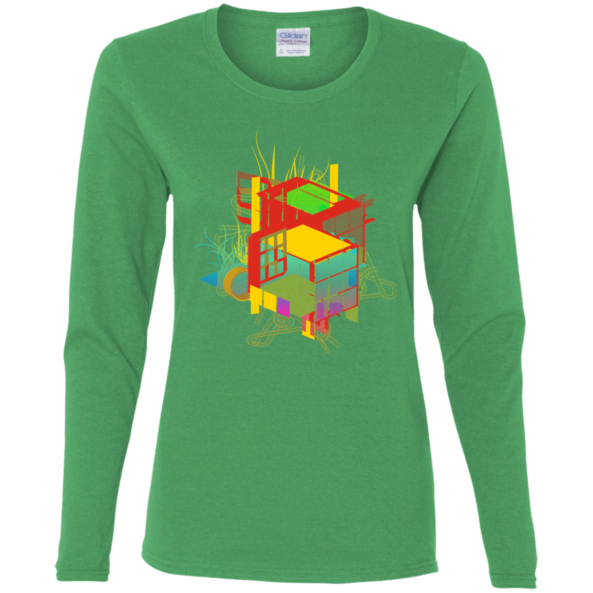 T-Shirts Irish Green / S Rubik's Building Women's Long Sleeve T-Shirt