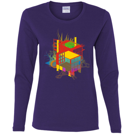 T-Shirts Purple / S Rubik's Building Women's Long Sleeve T-Shirt