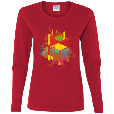 T-Shirts Red / S Rubik's Building Women's Long Sleeve T-Shirt