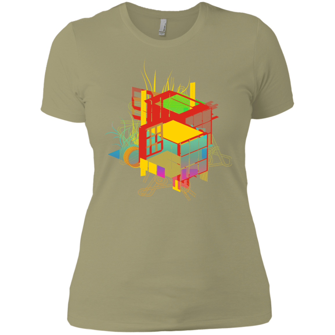 T-Shirts Light Olive / X-Small Rubik's Building Women's Premium T-Shirt