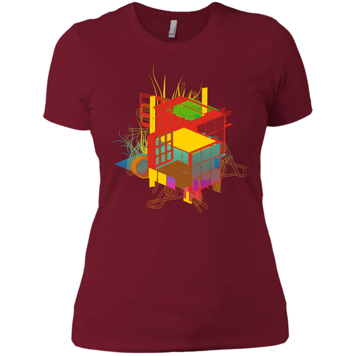 T-Shirts Scarlet / X-Small Rubik's Building Women's Premium T-Shirt