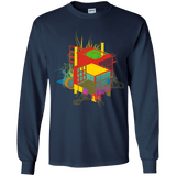 T-Shirts Navy / YS Rubik's Building Youth Long Sleeve T-Shirt