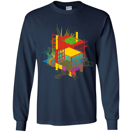 T-Shirts Navy / YS Rubik's Building Youth Long Sleeve T-Shirt