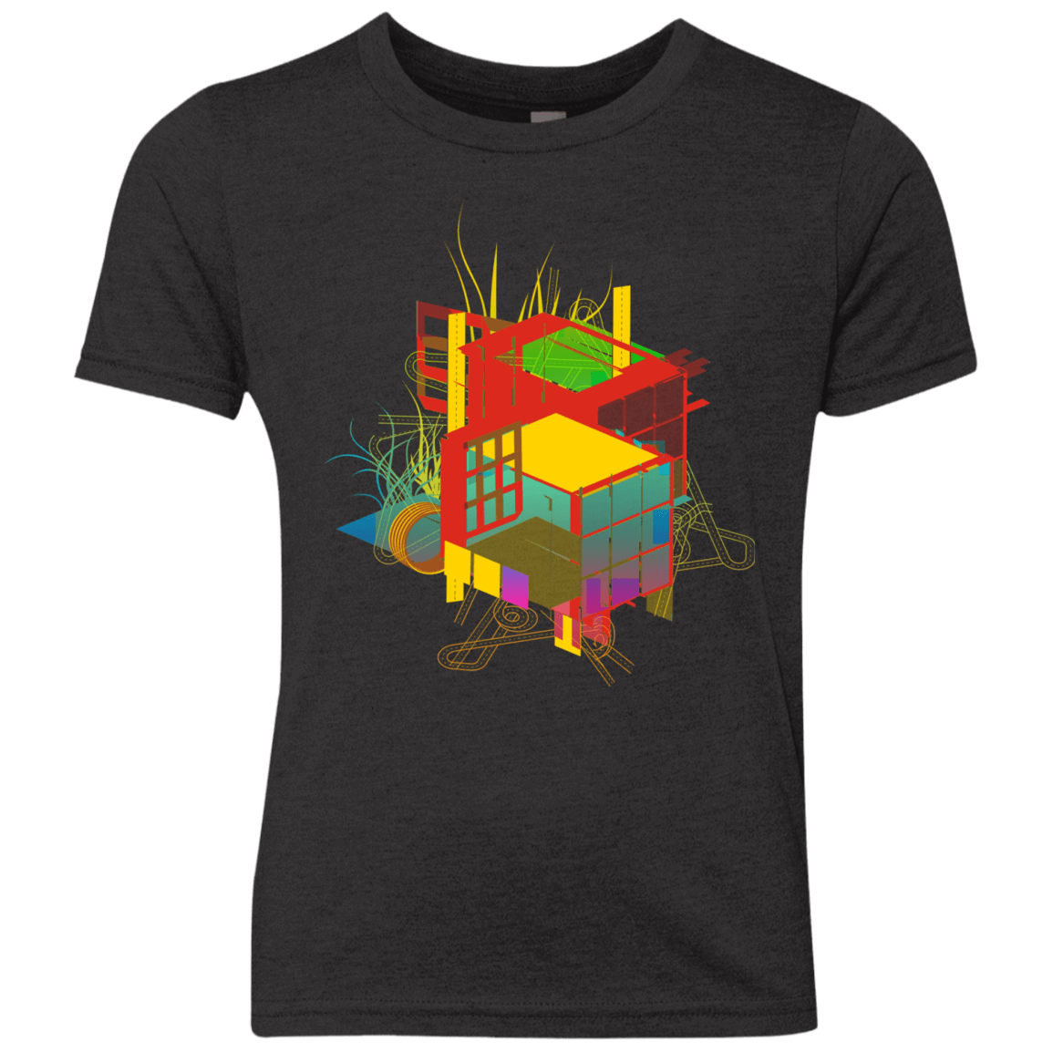 T-Shirts Vintage Black / YXS Rubik's Building Youth Triblend T-Shirt