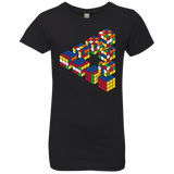 T-Shirts Black / YXS Rubiks Cube Penrose Triangle Girls Premium T-Shirt