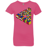 T-Shirts Hot Pink / YXS Rubiks Cube Penrose Triangle Girls Premium T-Shirt