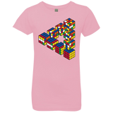T-Shirts Light Pink / YXS Rubiks Cube Penrose Triangle Girls Premium T-Shirt