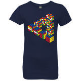 T-Shirts Midnight Navy / YXS Rubiks Cube Penrose Triangle Girls Premium T-Shirt