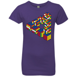 T-Shirts Purple Rush / YXS Rubiks Cube Penrose Triangle Girls Premium T-Shirt